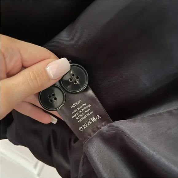 Scanlan Theodore Trench Coat, Navy, Medium - Picture 5 of 9